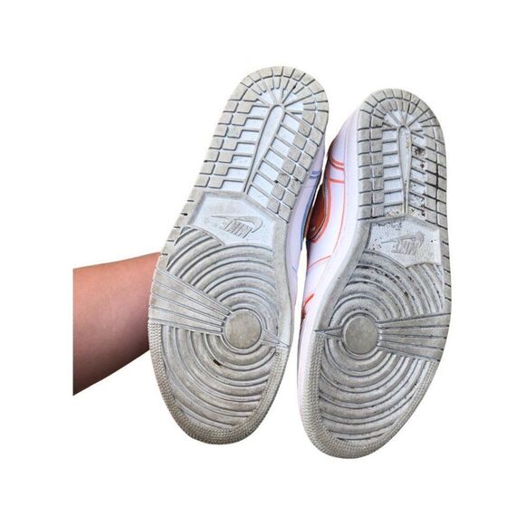 Custom Nike Air Jordan 1 Mid White Pure Platinum Swoosh Size 10.5 - Picture 2 of 16